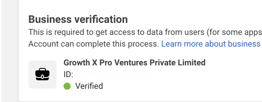 Meta Verification screenshot 2